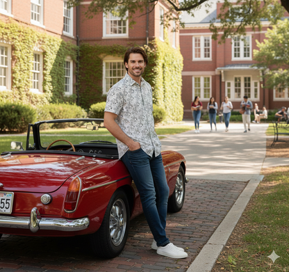 Black And White Geometric Patterns Men's Shirt