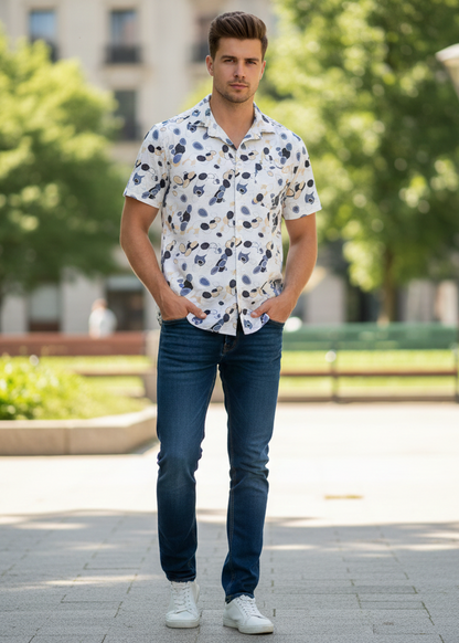 Stone Print Men's Casual Shirt.