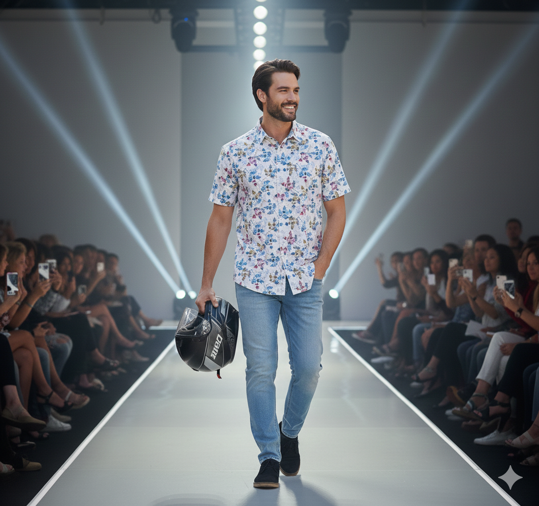 White Floral/Leaf Print Casual Shirt