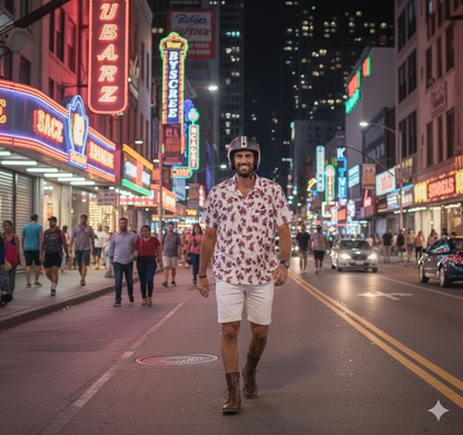 White And Maroon Flower Pattern Casual Shirt