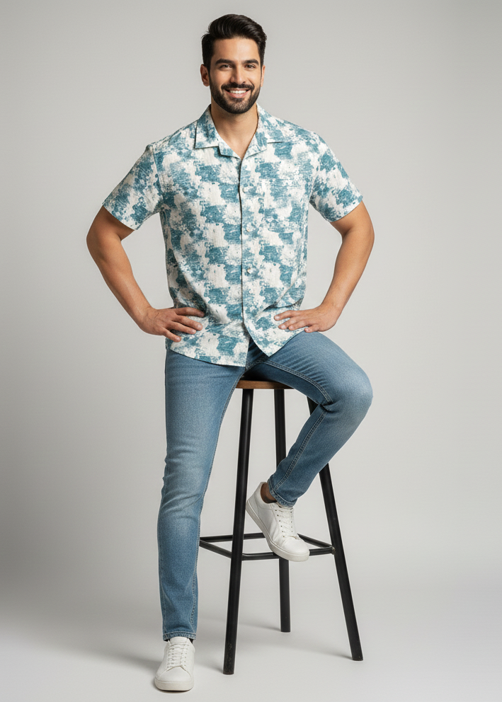 Cloud Print Casual Shirt