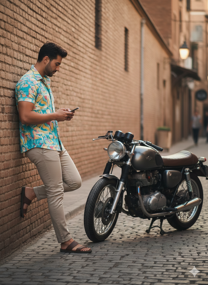 Twill Stripe Halfsleeves Shirt's For Men