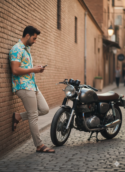 Twill Stripe Halfsleeves Shirt's For Men