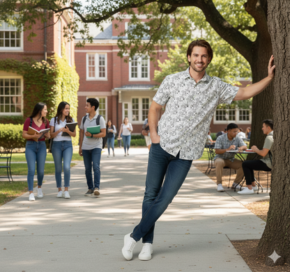 Black And White Geometric Patterns Men's Shirt