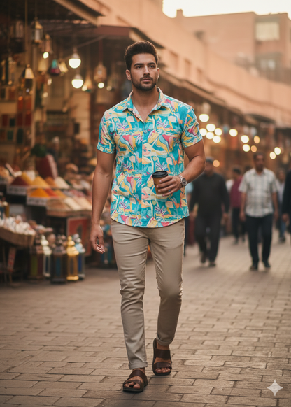 Twill Stripe Halfsleeves Shirt's For Men