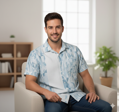 Multi-Color Geometrical Print  Casual Shirt.