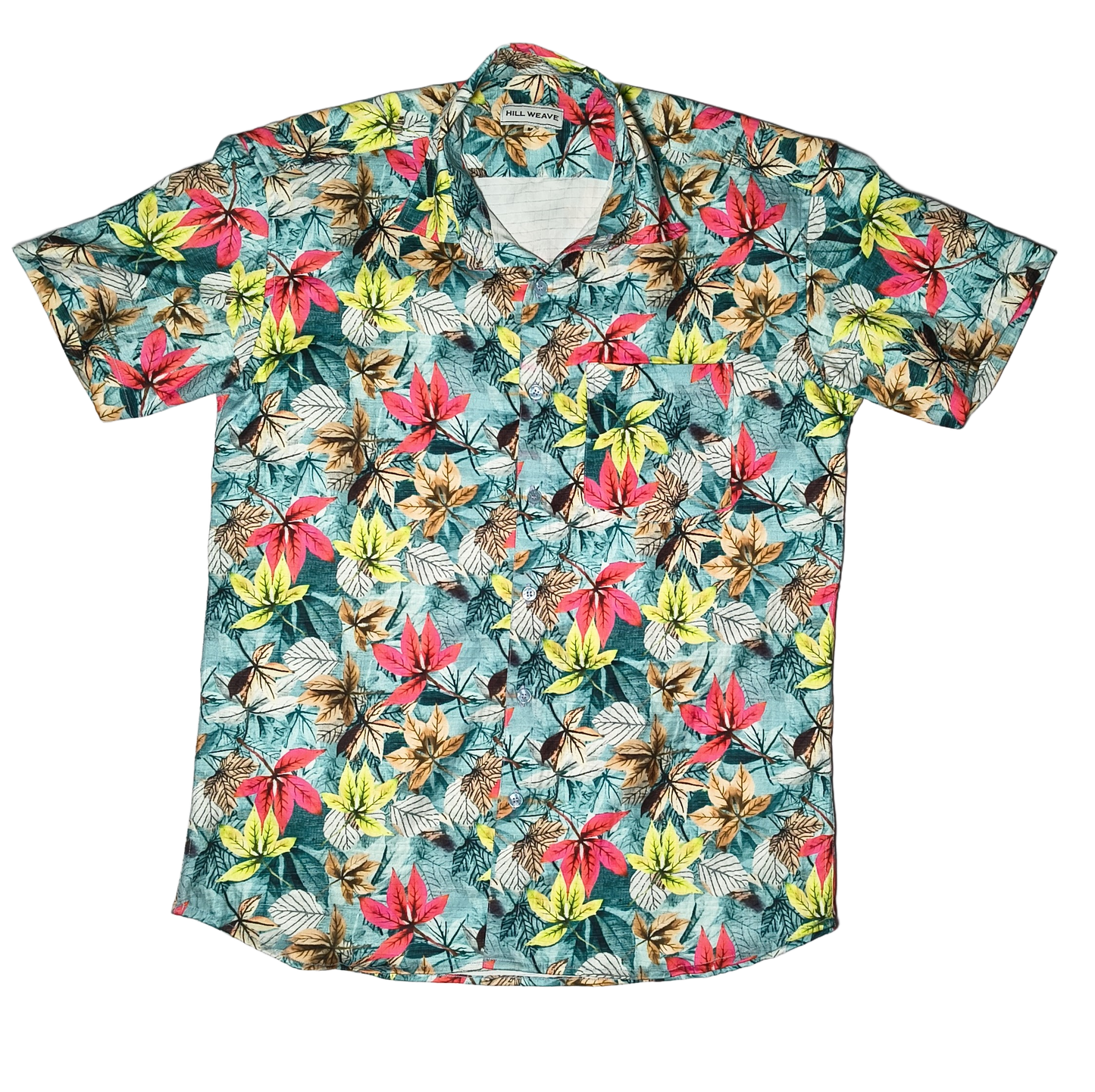 Leaf Print Men's Casual  Shirt.