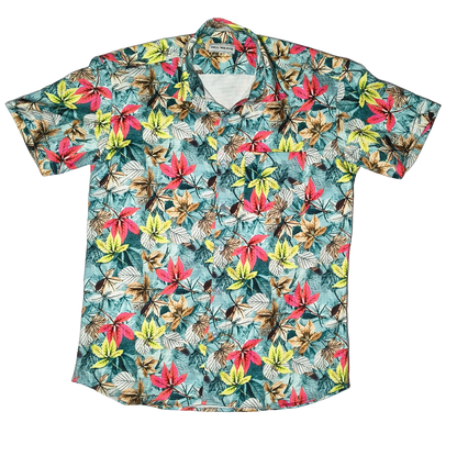 Leaf Print Men's Casual  Shirt.