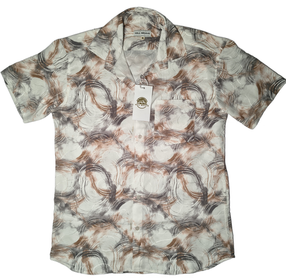 Brown & Grey Abstract Print Men's Casual shirt.